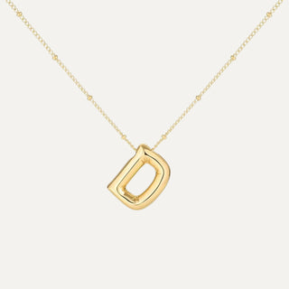 Gold Initial Bubble Necklace - D image