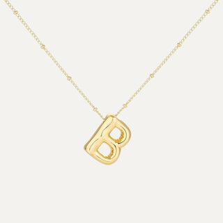 Gold Initial Bubble Necklace - B image