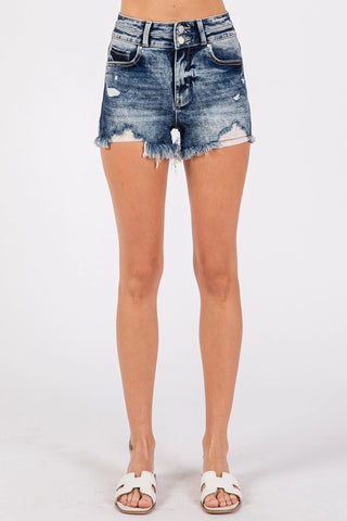 LA High Rise Distressed Shorts