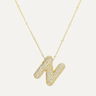 Gold Rhinestone Initial Necklace image 5