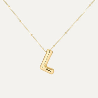 Gold Initial Bubble Necklace - L image