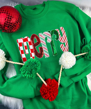 Green Merry Christmas Sweatshirt