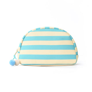 Shell-Shaped Striped Makeup Pouch Cute Zipper Cosmetic Bag