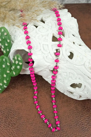 Fuchsia Larisa Silver Pearl Necklace image 0