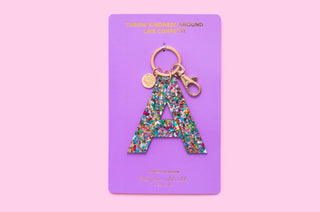 Colorful Confetti Letter Keychains image 4