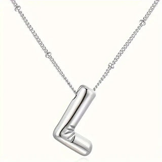 Silver Initial Bubble Necklace image 7