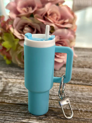 Stanley Cup Keychain/Lip Balm Holder - Blue image