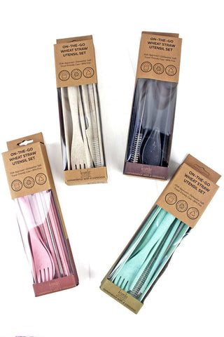ON-THE-GO Wheat Straw Utensil Set image 0