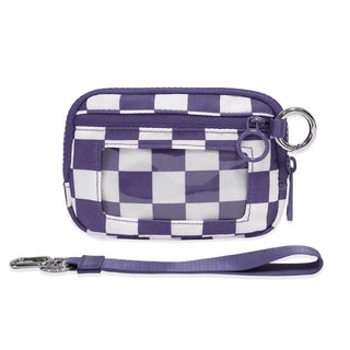 Checkered Nylon Wristlet - Purple image