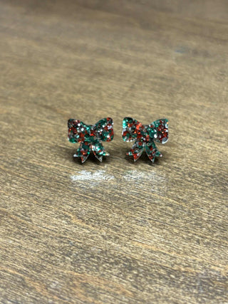Christmas Confetti Bow Studs image 0