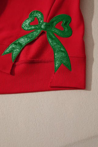 Merry & Bright Embroidered Sweatshirt w/Bow Sides image 1