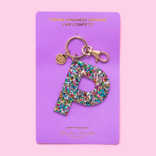Colorful Confetti Letter Keychains image 3