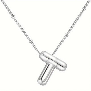 Silver Initial Bubble Necklace image 8