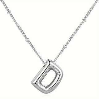 Silver Initial Bubble Necklace image 3