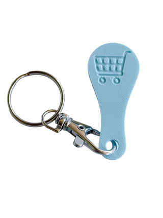 Shopping Cart Quarter Saver Keychain - Light Blue image