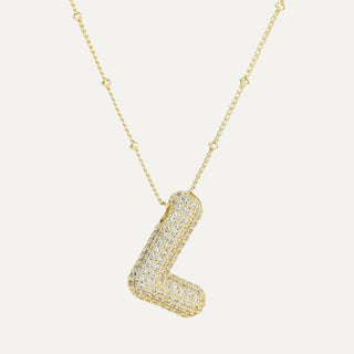 Gold Rhinestone Initial Necklace image 9