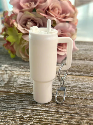 Stanley Cup Keychain/Lip Balm Holder - Cream image