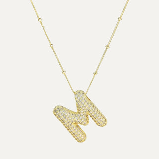 Gold Rhinestone Initial Necklace image 8