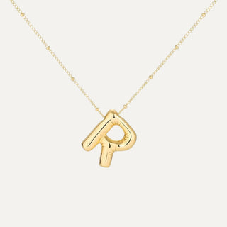 Gold Initial Bubble Necklace - R image