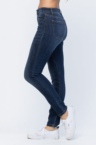 Judy Blue Hi-Rise Clean Dark Relaxed Fit Jeans image 1