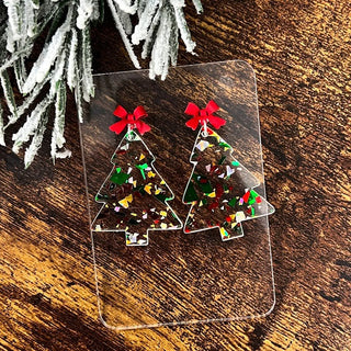 Confetti Christmas Tree Dangle Earrings