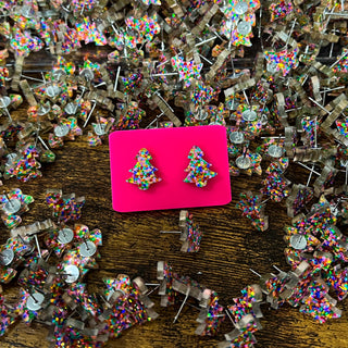 Glitter Confetti Tree Studs image 2