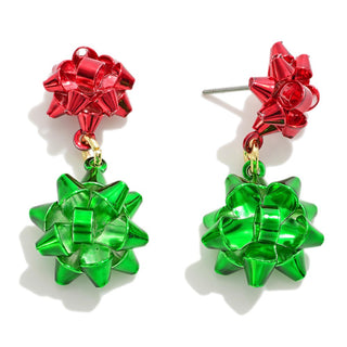 Gift Bow Waterfall Drop Earrings image 0