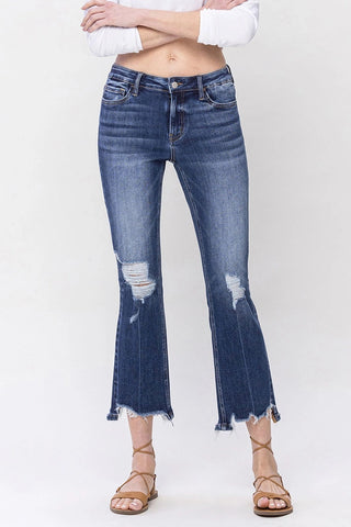 Lovervet Mid Rise Crop Kick Flare Jeans image 0