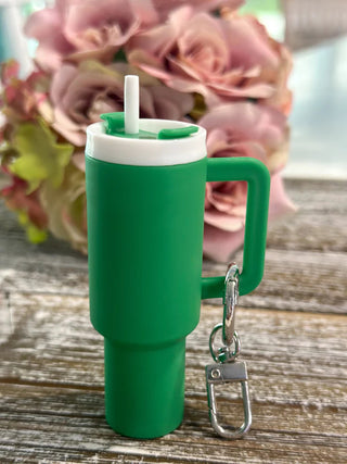 Stanley Cup Keychain/Lip Balm Holder - Green image
