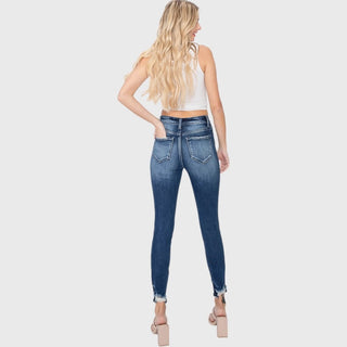 High Rise Ankle Skinny with Distressed Hem image 6