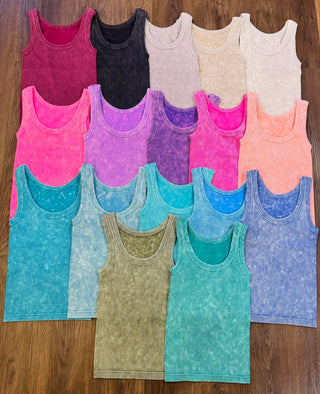 Reversible Mineral Washed Ribbed Tank