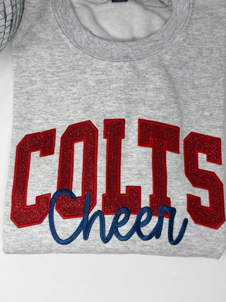 Colts Cheer Glitter Embroidered Sweatshirt