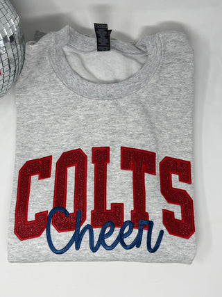 Colts Cheer Glitter Embroidered Sweatshirt