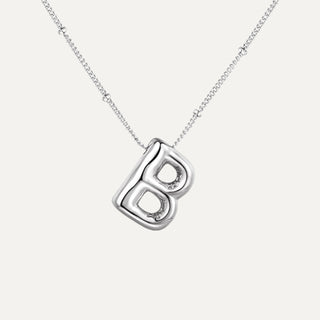 Silver Initial Bubble Necklace - B image