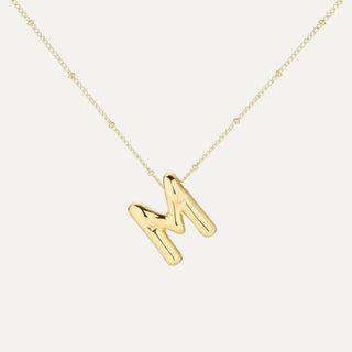 Gold Initial Bubble Necklace - M image