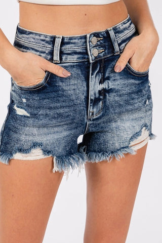 LA High Rise Distressed Shorts