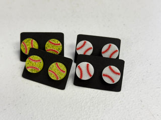 Glitter Softball Studs