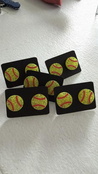 Glitter Softball Studs