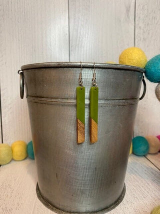 Resin and Wood Bar Earrings image 3