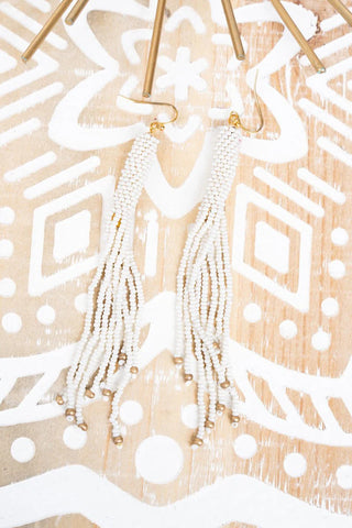 Kindra Seed Bead Fringe Earrings image 2