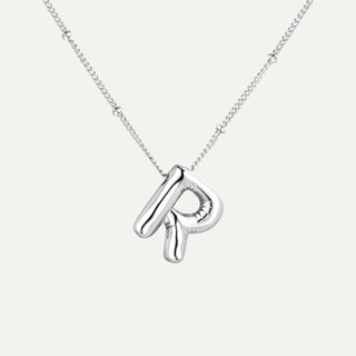 Silver Initial Bubble Necklace image 15