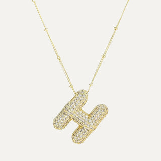 Gold Rhinestone Initial Necklace image 4