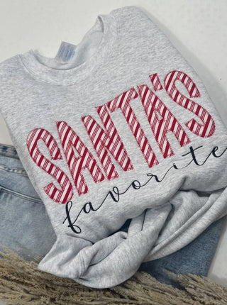 Santa's Favorite Embroidered Sweatshirt