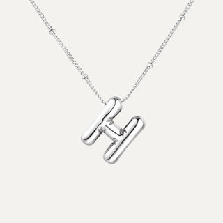 Silver Initial Bubble Necklace - H image