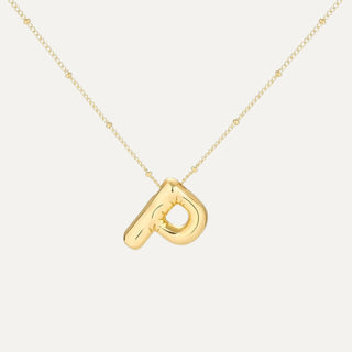 Gold Initial Bubble Necklace - P image
