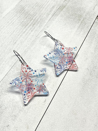 Firework Star Acrylic Dangle Earrings
