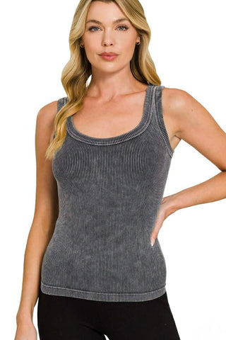 Reversible Mineral Washed Ribbed Tank