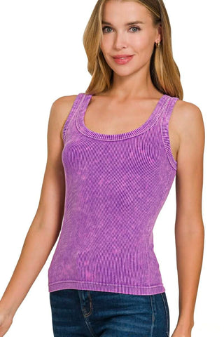 Reversible Mineral Washed Ribbed Tank