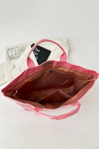 Large Striped Vinyl Tote Bags