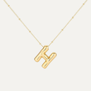 Gold Initial Bubble Necklace image 14